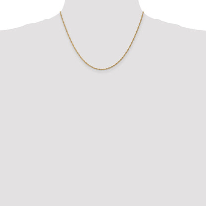 14K Gelbgold 1.40mm Singapurkette mit Federring Verschluss Halskette