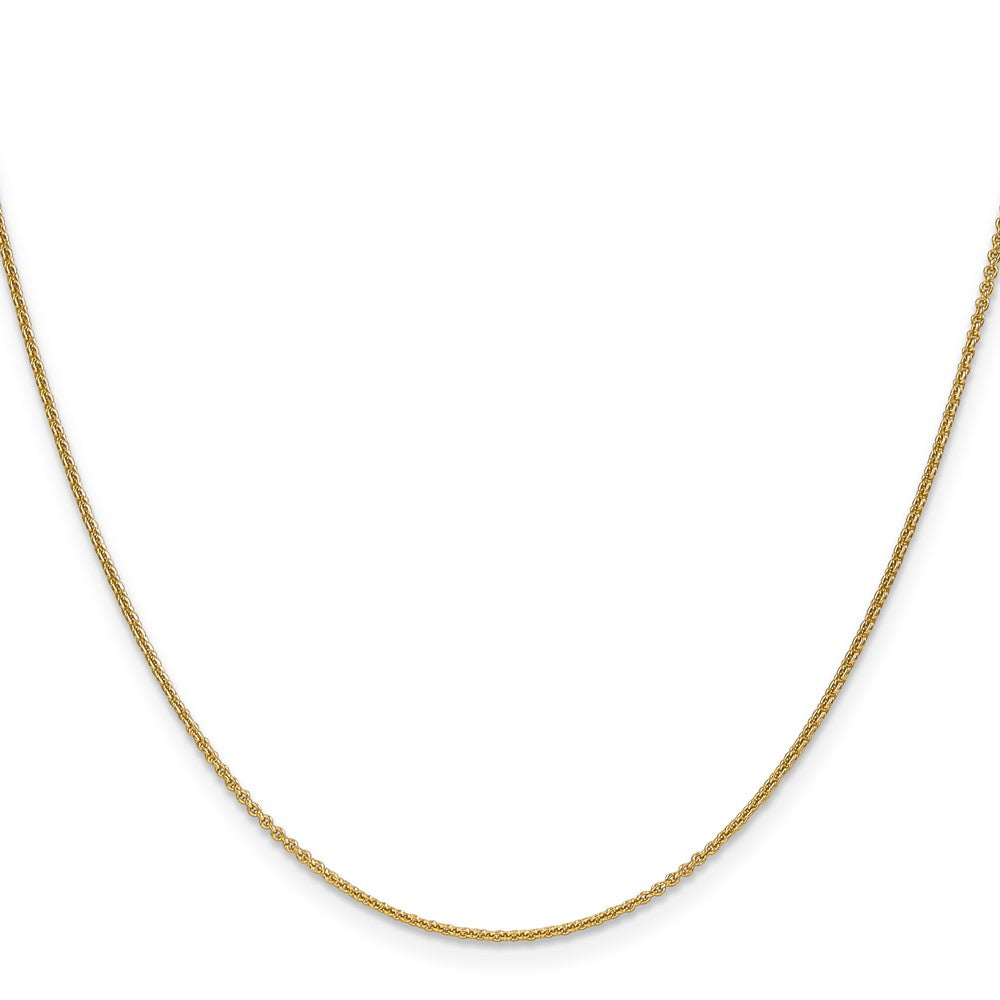 14K Gelbgold 1mm Rund Offen Glieder Ankerkette mit Karabinerverschluss Kette Kinder Halskette