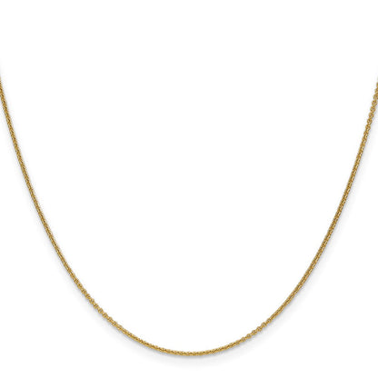 14K Gelbgold 1mm Rund Offen Glieder Ankerkette mit Karabinerverschluss Kette Kinder Halskette