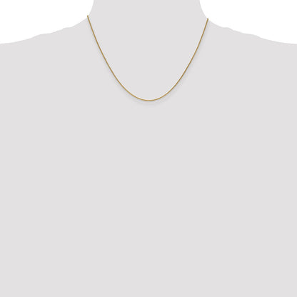 14K Gelbgold 1mm Rund Offen Glieder Ankerkette mit Karabinerverschluss Halskette