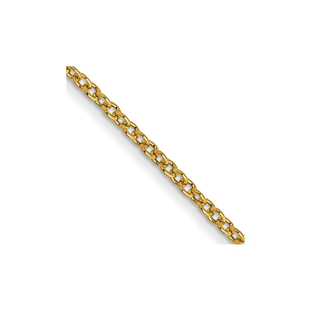 14K Gelbgold 1mm Rund Offen Glieder Ankerkette mit Karabinerverschluss Halskette