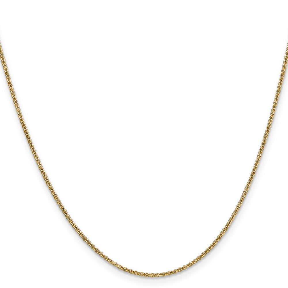 14K Gelbgold 1.4mm Rund Offen Glieder Ankerkette mit Karabinerverschluss Kette Kinder Halskette