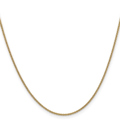 14K Gelbgold 1.4mm Rund Offen Glieder Ankerkette mit Karabinerverschluss Halskette