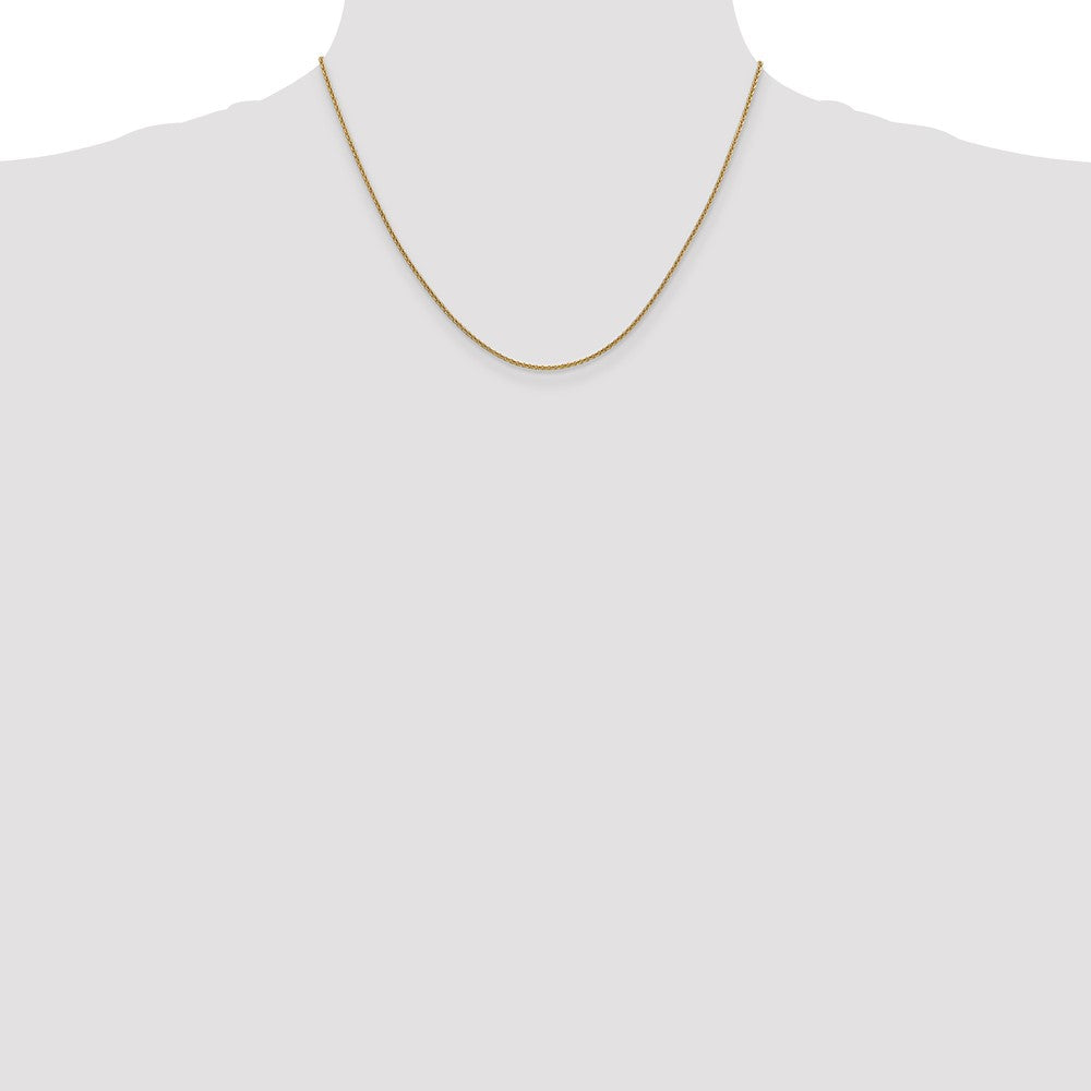 14K Gelbgold 1.4mm Rund Offen Glieder Ankerkette mit Karabinerverschluss Halskette