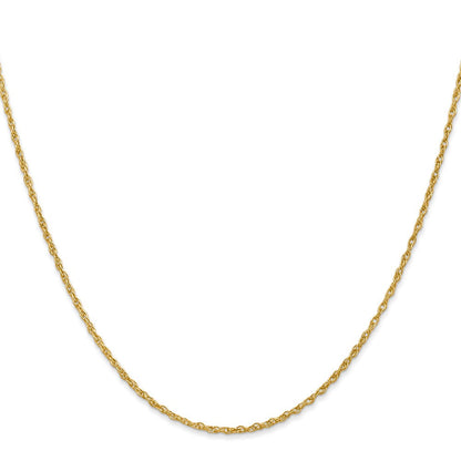 14K Gelbgold 1.3 Schwer Baby Kordel mit Karabinerverschluss Halskette