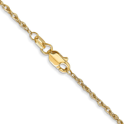 14K Gelbgold 1.3 Schwer Baby Kordel mit Karabinerverschluss Halskette