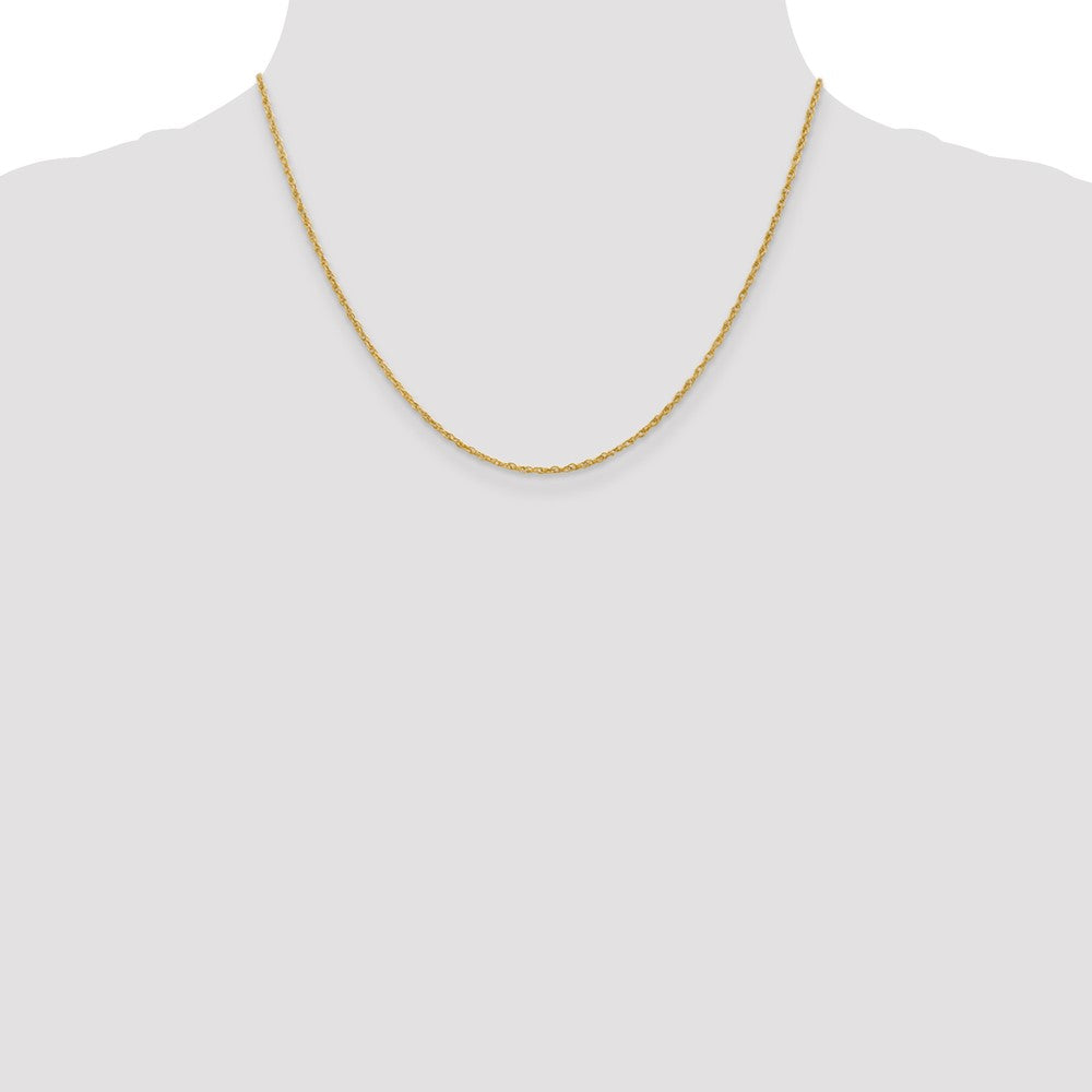 14K Gelbgold 1.3 Schwer Baby Kordel mit Karabinerverschluss Halskette