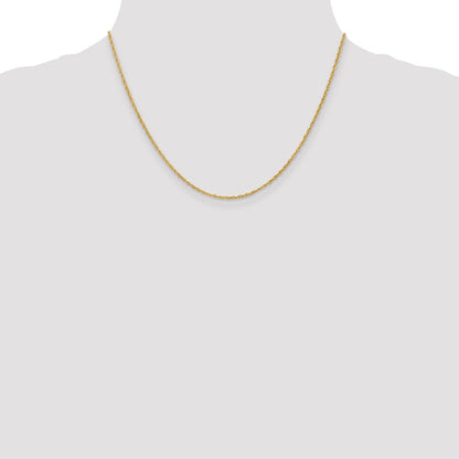 14K Gelbgold 1.3 Schwer Baby Kordel mit Karabinerverschluss Halskette