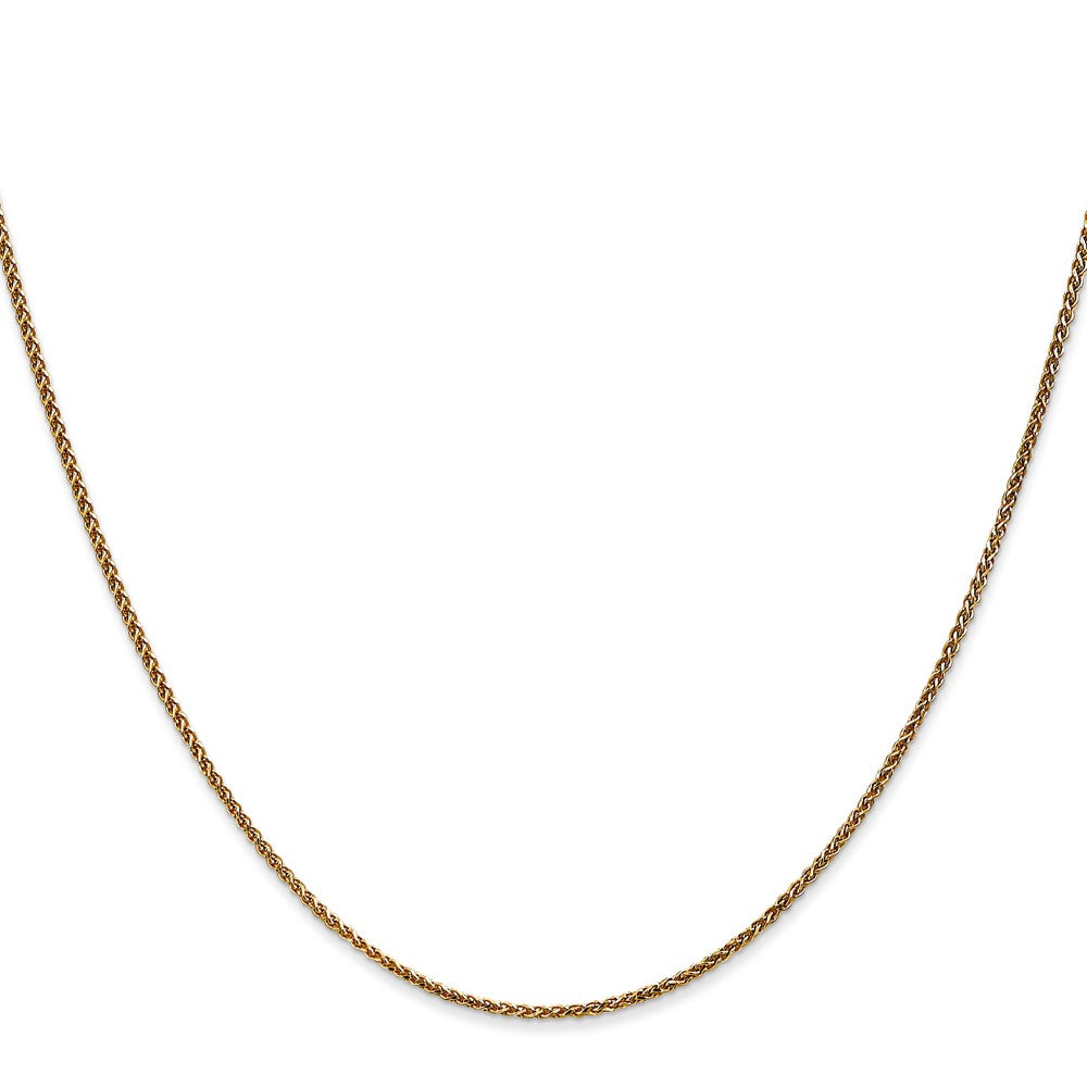 14K Gelbgold 1.25mm Diamantiert Ährenkette mit Karabinerverschluss Halskette