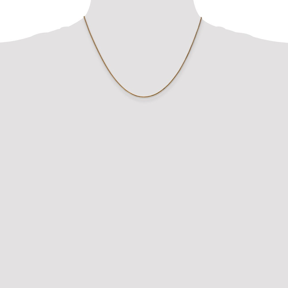 14K Gelbgold 1.25mm Diamantiert Ährenkette mit Karabinerverschluss Halskette