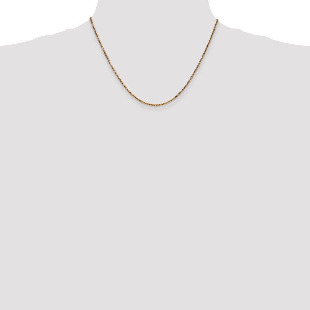 14K Gelbgold 1.7mm Diamantiert Ährenkette mit Karabinerverschluss Halskette