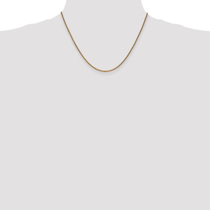 14K Gelbgold 1.7mm Diamantiert Ährenkette mit Karabinerverschluss Halskette