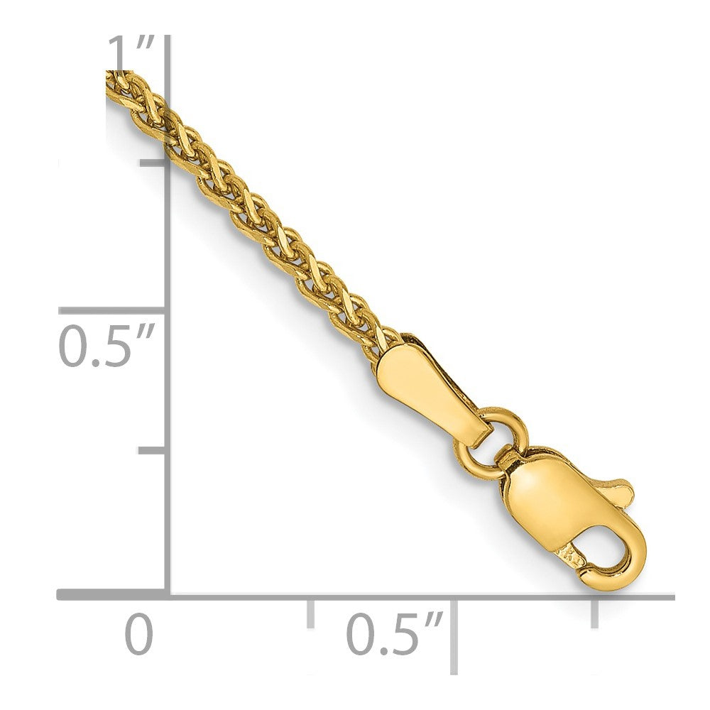 14K Gelbgold 1.7mm Diamantiert Ährenkette mit Karabinerverschluss Gliederarmband