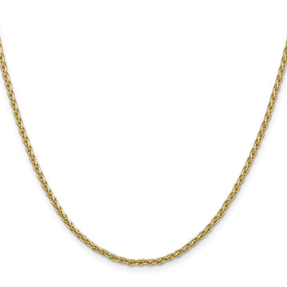 14K Gelbgold 2.25mm Parisian Weizen mit Karabinerverschluss Halskette