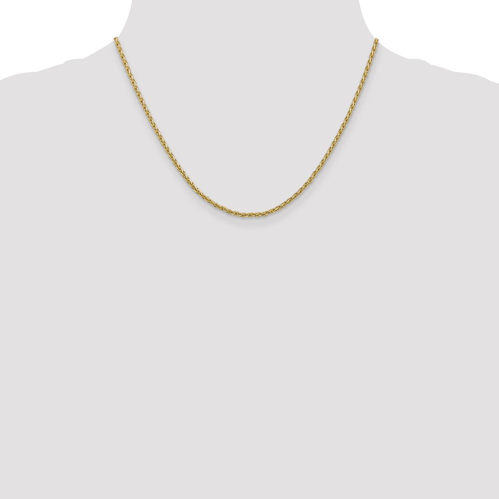 14K Gelbgold 2.25mm Parisian Weizen mit Karabinerverschluss Halskette