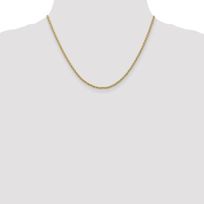 14K Gelbgold 2.25mm Parisian Weizen mit Karabinerverschluss Halskette