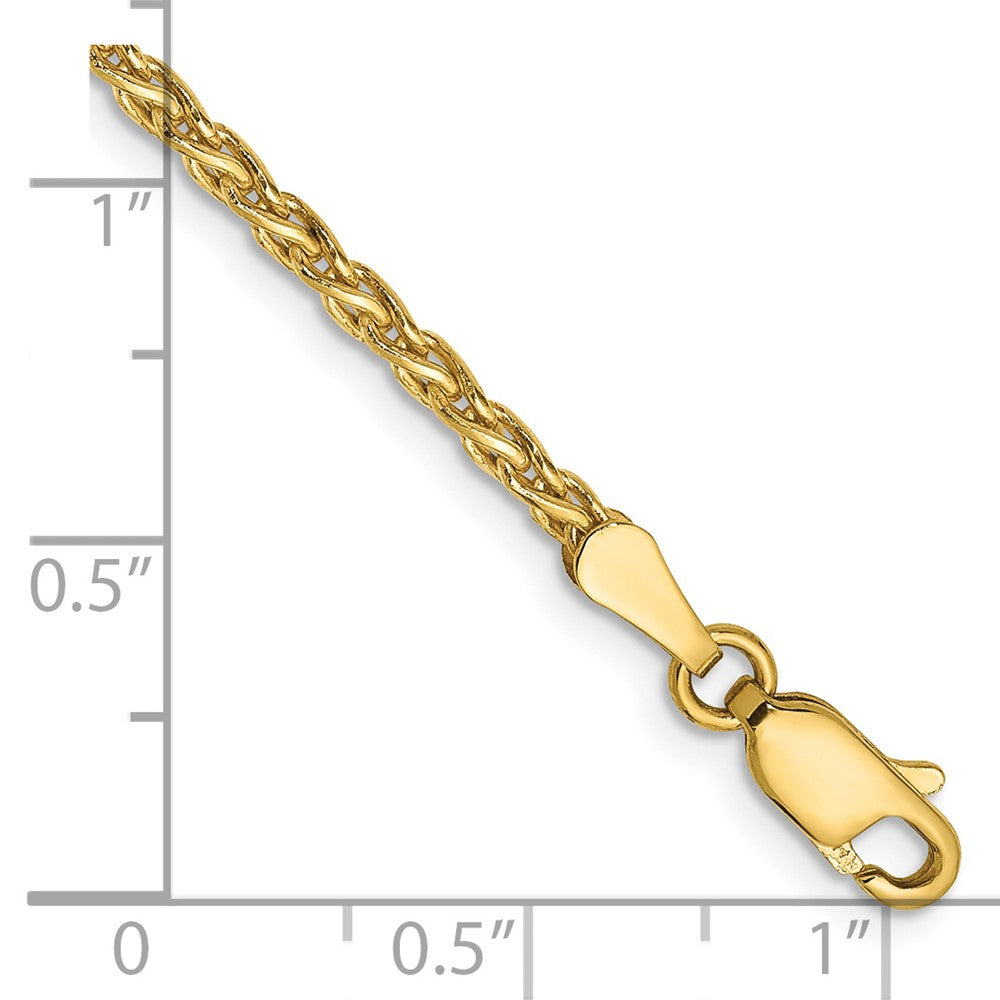 14K Gelbgold 2.25mm Parisian Weizen mit Karabinerverschluss Gliederarmband
