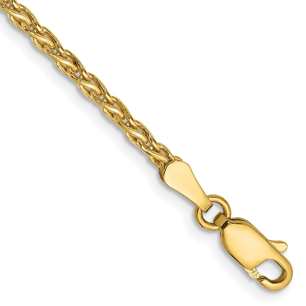 14K Gelbgold 2.25mm Parisian Weizen mit Karabinerverschluss Gliederarmband