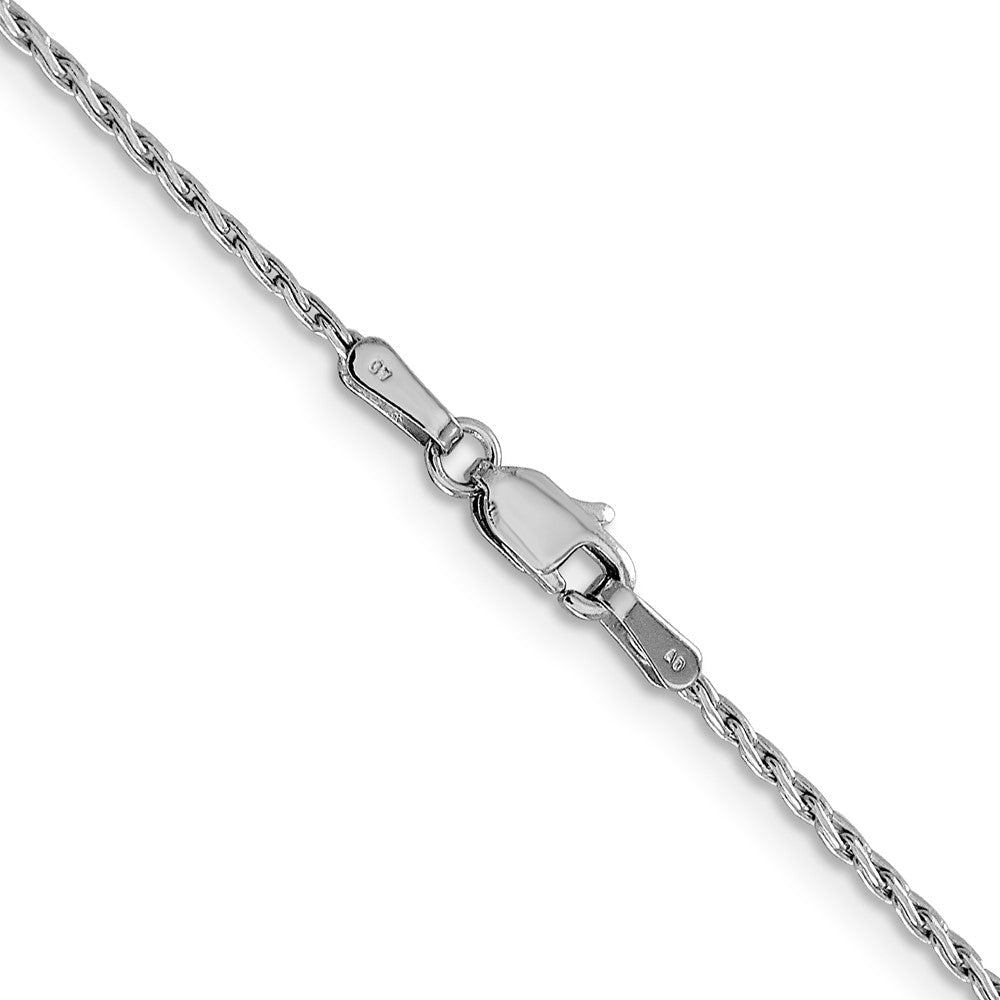 14K Weißgold 1.25mm Rund Parisian Weizen mit Karabinerverschluss Halskette
