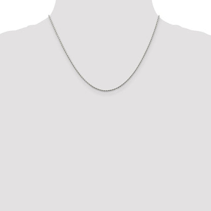 14K Weißgold 1.25mm Rund Parisian Weizen mit Karabinerverschluss Halskette