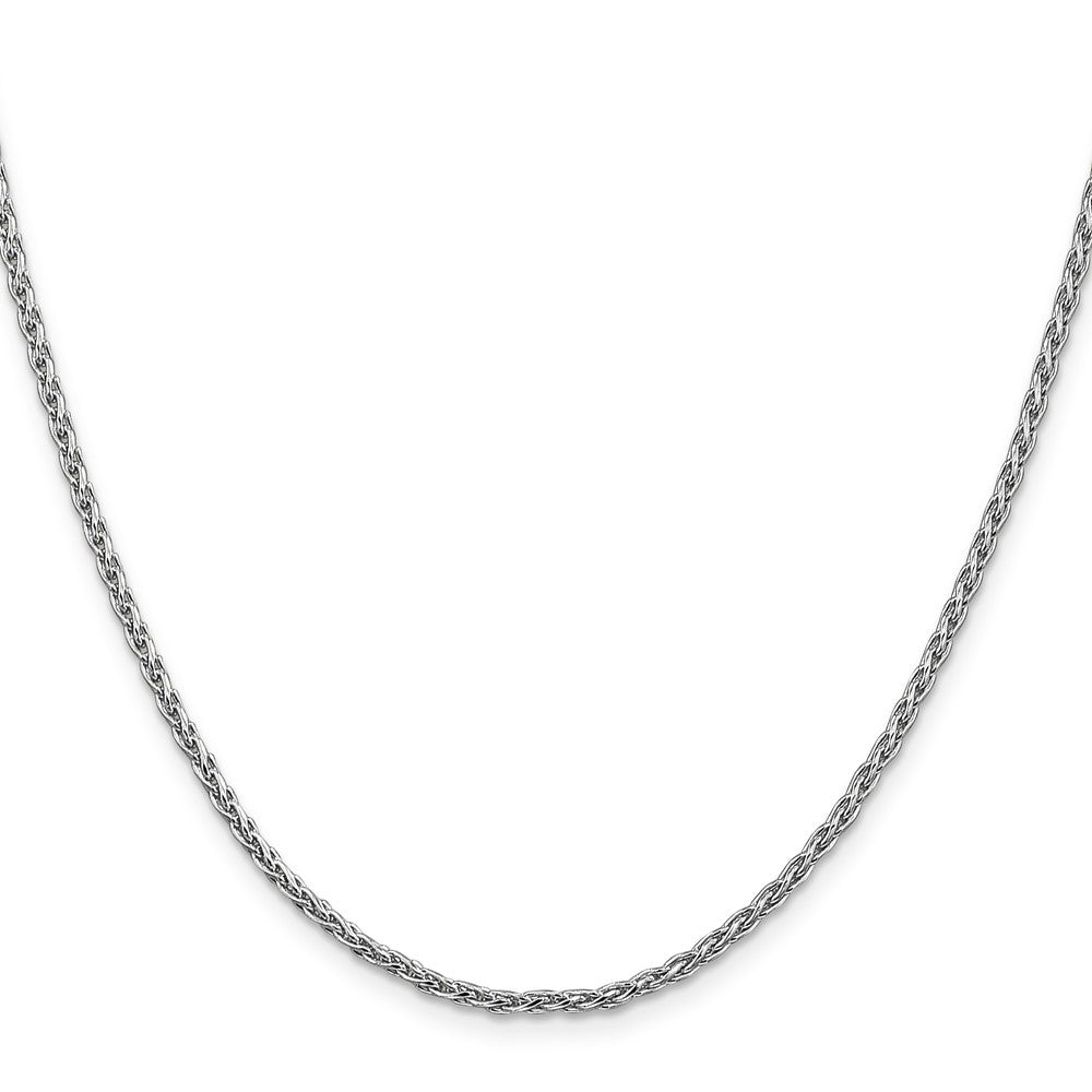 14K Weißgold 2.25mm Parisian Weizen mit Karabinerverschluss Halskette