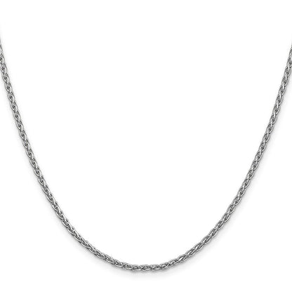 14K Weißgold 2.25mm Parisian Weizen mit Karabinerverschluss Halskette