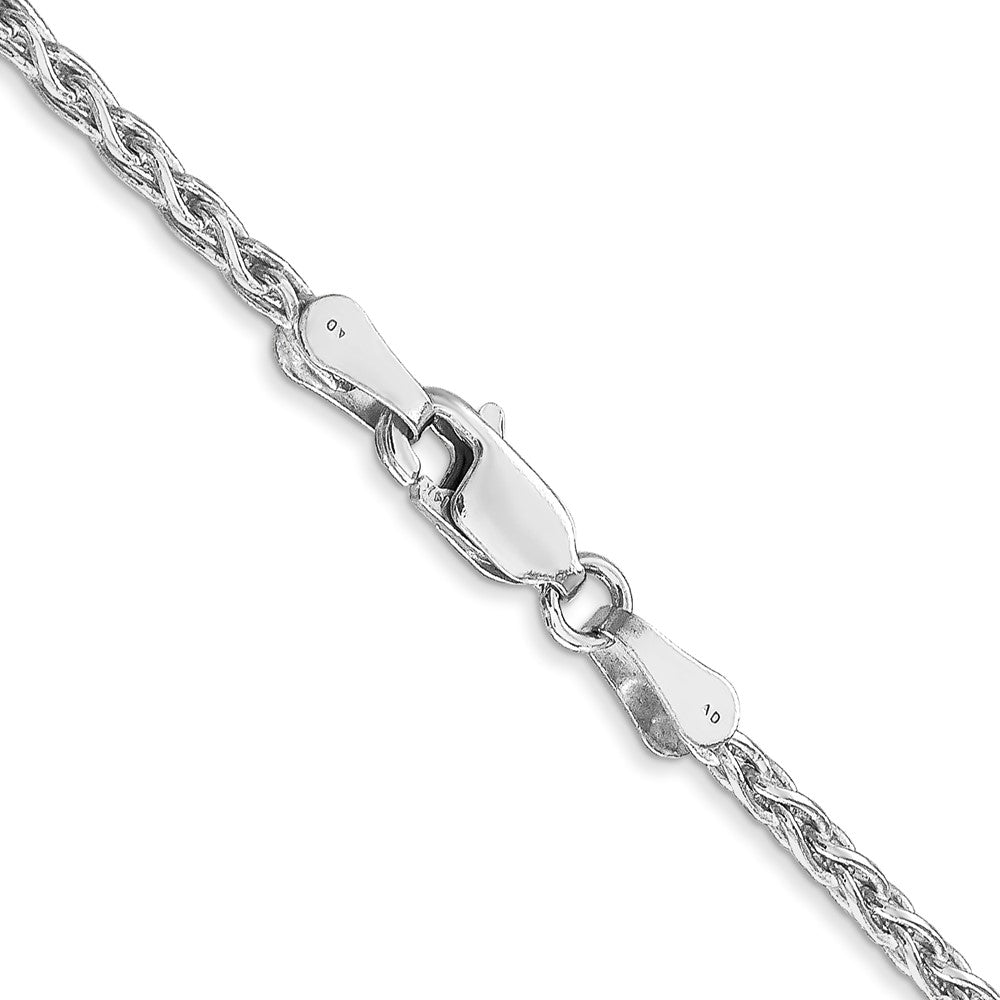 14K Weißgold 2.25mm Parisian Weizen mit Karabinerverschluss Halskette
