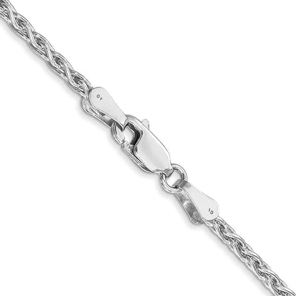 14K Weißgold 2.25mm Parisian Weizen mit Karabinerverschluss Halskette