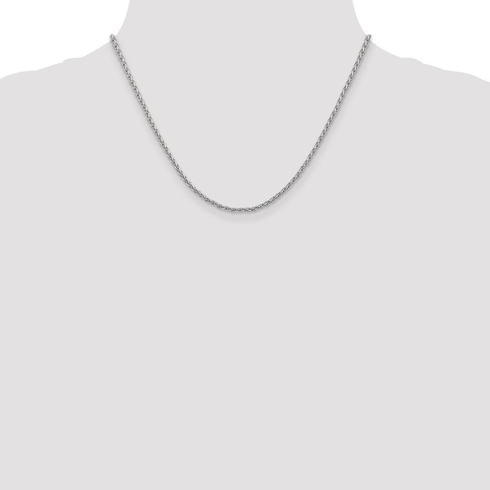 14K Weißgold 2.25mm Parisian Weizen mit Karabinerverschluss Halskette