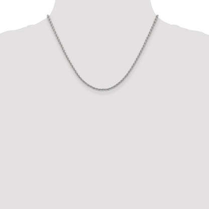 14K Weißgold 2.25mm Parisian Weizen mit Karabinerverschluss Halskette