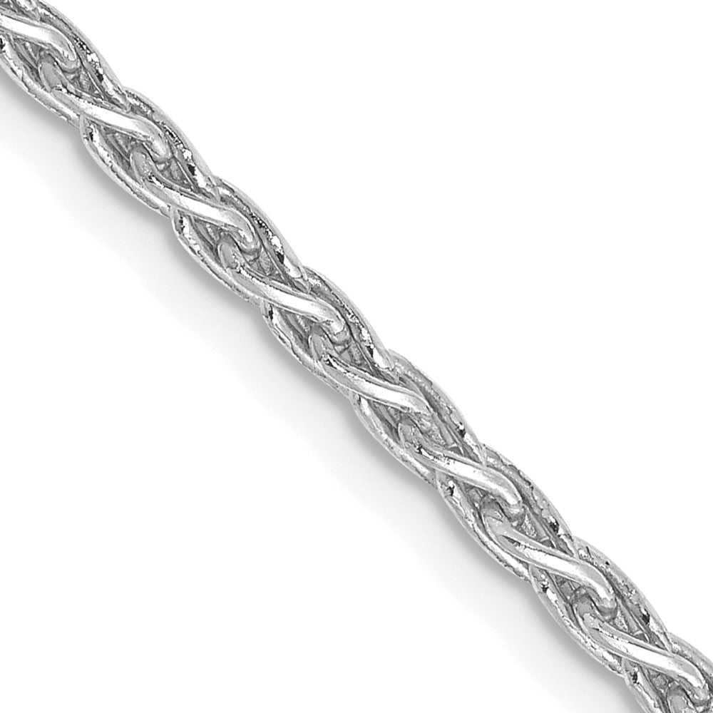 14K Weißgold 2.25mm Parisian Weizen mit Karabinerverschluss Halskette