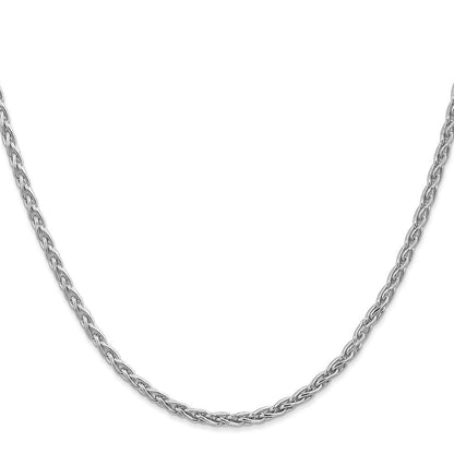14K Weißgold 4mm Parisian Weizen mit Karabinerverschluss Halskette