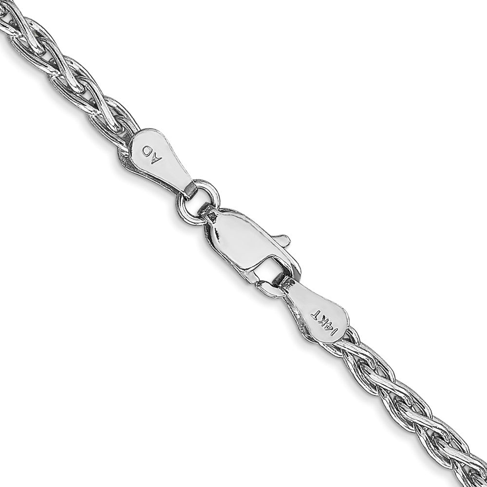 14K Weißgold 4mm Parisian Weizen mit Karabinerverschluss Halskette