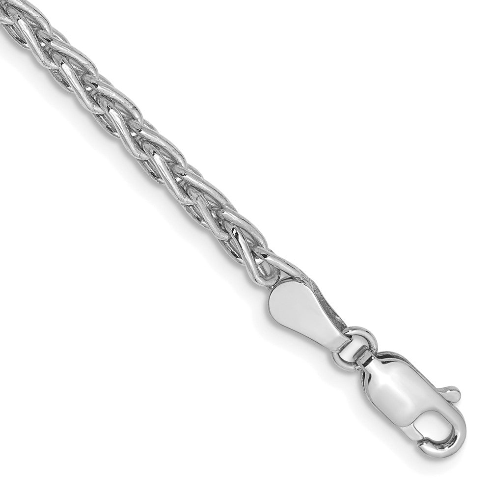 14K Weißgold 4mm Parisian Weizen mit Karabinerverschluss Gliederarmband