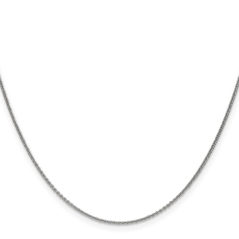14K Weißgold 1mm Rund Offen Glieder Ankerkette mit Karabinerverschluss Halskette
