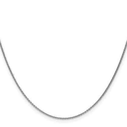 14K Weißgold 1mm Rund Offen Glieder Ankerkette mit Karabinerverschluss Halskette