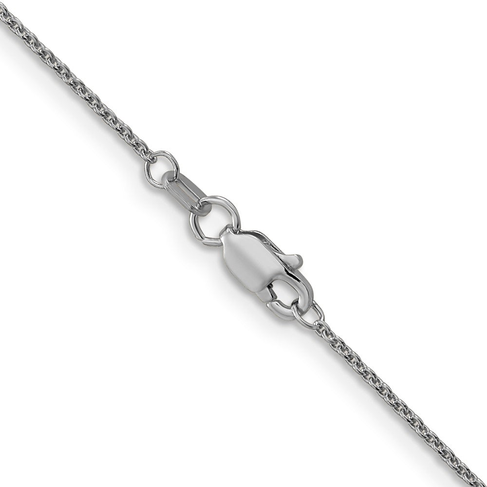 14K Weißgold 1mm Rund Offen Glieder Ankerkette mit Karabinerverschluss Kette Kinder Halskette