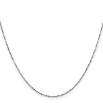 14K Weißgold.9mm Ankerkette mit Federring Verschluss Halskette
