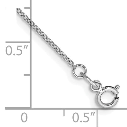 14K Weißgold.9mm Ankerkette mit Federring Verschluss Kette Fußkettchen