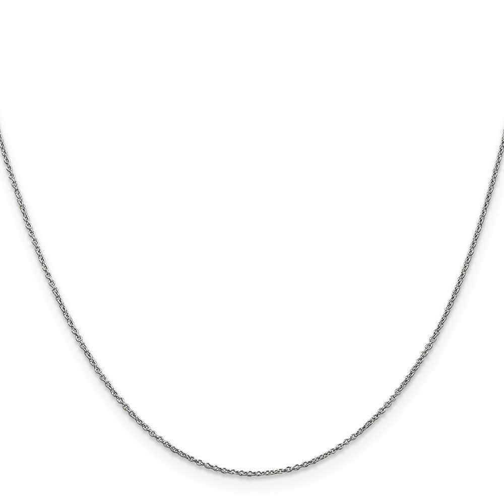 14K Weißgold.9mm Ankerkette mit Karabinerverschluss Halskette