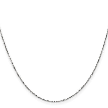 14K Weißgold.9mm Ankerkette mit Karabinerverschluss Halskette
