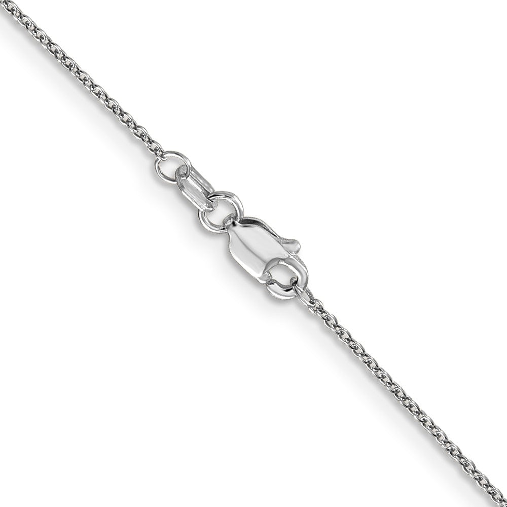 14K Weißgold.9mm Ankerkette mit Karabinerverschluss Kette Kinder Halskette