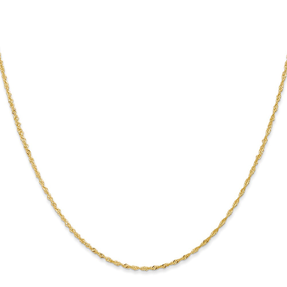 14K Gelbgold 1.10mm Singapurkette mit Federring Verschluss Halskette