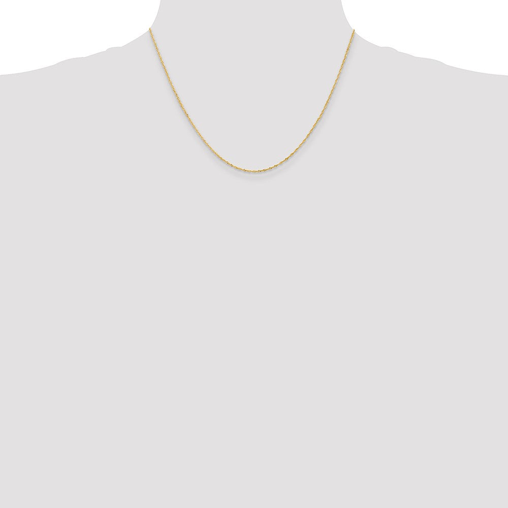 14K Gelbgold 1.10mm Singapurkette mit Federring Verschluss Halskette