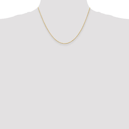 14K Gelbgold 1.10mm Singapurkette mit Federring Verschluss Halskette