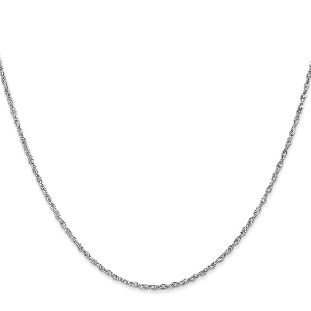 14K Weißgold 1.3mm Schwer Baby Kordel mit Karabinerverschluss Halskette