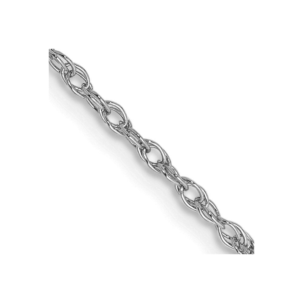 14K Weißgold 1.3mm Schwer Baby Kordel mit Karabinerverschluss Halskette
