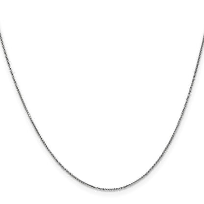 14K Weißgold.85mm Ährenkette mit Karabinerverschluss Halskette