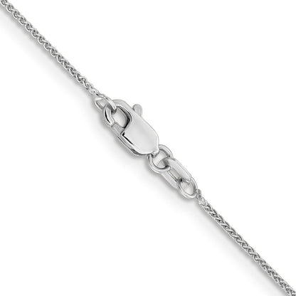 14K Weißgold.85mm Ährenkette mit Karabinerverschluss Kette Kinder Halskette