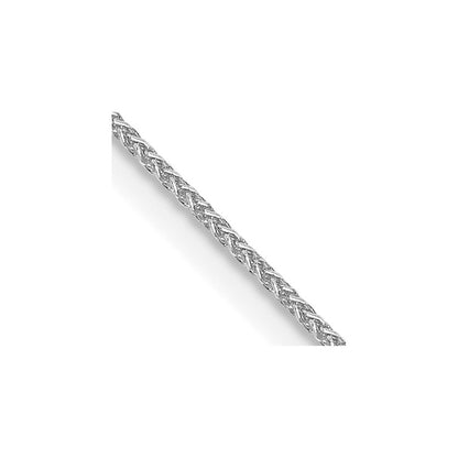 14K Weißgold.85mm Ährenkette mit Karabinerverschluss Halskette